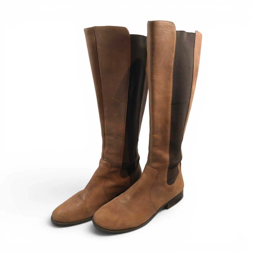 Jessica Simpson Ricel Tan Leather Riding Boots Womens 10M JS-RICEL Knee High